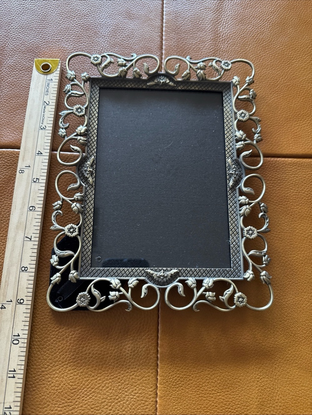 Ornate Gold Tone 5x7 Picture Frame Vintage Floral Scroll Metal Shabby Chic